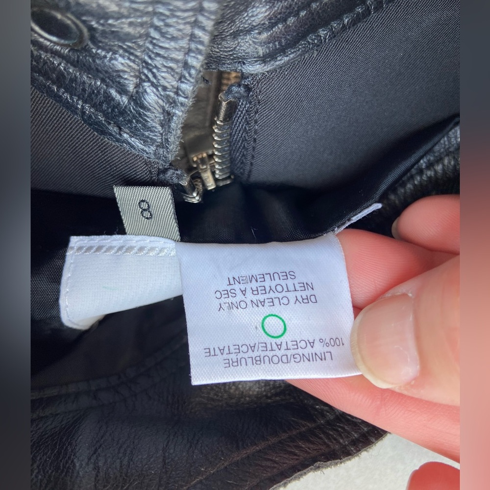 Votre Nom Black Blazer Jacket – Zipper Detail & Faux Leather Trim | Size 8 - Picture 12 of 16
